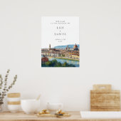 Florence Italian Wedding Welcome Sign Poster (Keuken)