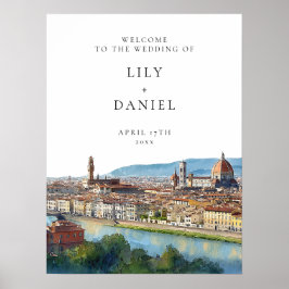 Florence Italian Wedding Welcome Sign Poster