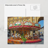Florence Italië Antiek Carousel Briefkaart (Voorkant / Achterkant)