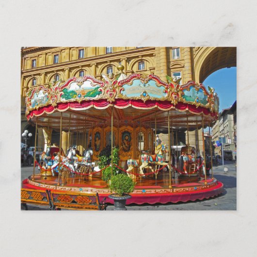 Florence Italië Antiek Carousel Briefkaart (Voorkant)