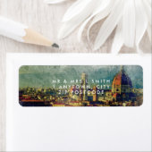 Florence Italië aquarel retour adres label (Insitu)