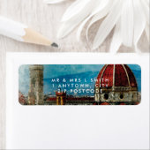 Florence Italië aquarel retour adres label (Insitu)