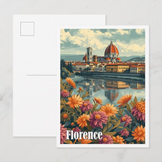 Florence Italië Artistieke Reis Illustratie Briefkaart (Voorkant / Achterkant)