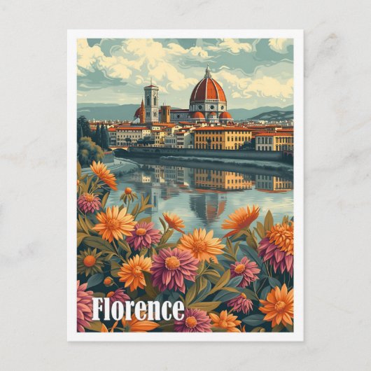Florence Italië Artistieke Reis Illustratie Briefkaart (Voorkant)