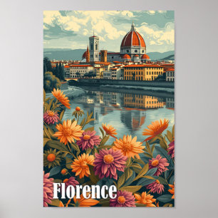 Florence Italië Artistieke Reis Illustratie Poster