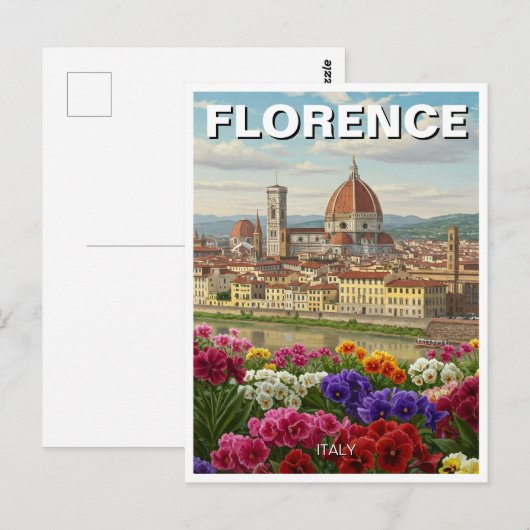 Florence Italië Bloemen Reizen Briefkaart (Voorkant / Achterkant)