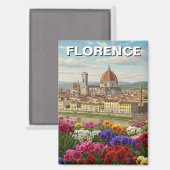 Florence Italië Bloemen Reizen Magneet (Voorkant / Achterkant)