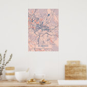 Florence - Italië Breezy - Stadskaart Poster (Keuken)