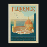 Florence, Italië Briefkaart<br><div class="desc">Anderson Design Group is een bekroonde illustratie- en ontwerpfirma in Nashville,  Tennessee. Oprichter Joel Anderson leidt een team van getalenteerde artiesten naar creëer originele poster kunst die lijkt op klassieke  prints van de jaren 20 tot de jaren 60.</div>