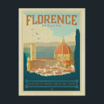 Florence, Italië Briefkaart<br><div class="desc">Anderson Design Group is een bekroonde illustratie- en ontwerpfirma in Nashville,  Tennessee. Oprichter Joel Anderson leidt een team van getalenteerde artiesten naar creëer originele poster kunst die lijkt op klassieke  prints van de jaren 20 tot de jaren 60.</div>