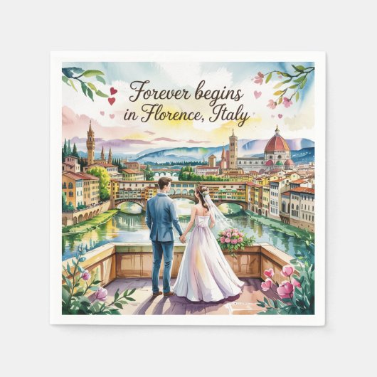 Florence Italië bruiloft Servet (Voorkant)