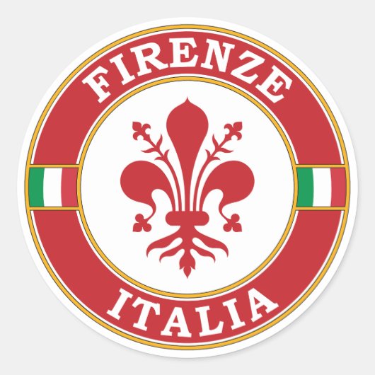 Florence Italië Circle Embleem Ronde Sticker (Voorkant)