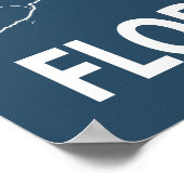 Florence Italië City Map Line Art Blue Print (Hoek)