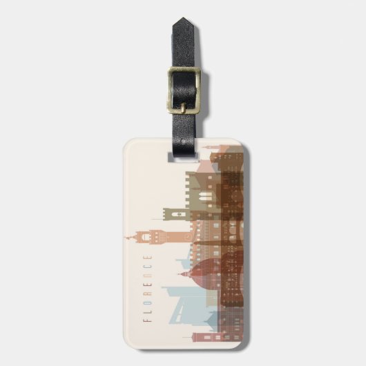 Florence, Italië | City Skyline Bagagelabel (Voorkant verticaal)