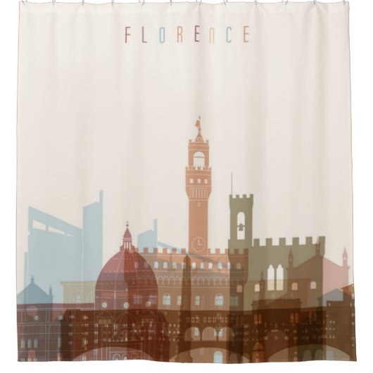 Florence, Italië | City Skyline Douchegordijn (Voorkant)