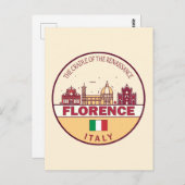 Florence Italië City Skyline Embleem Briefkaart (Voorkant / Achterkant)