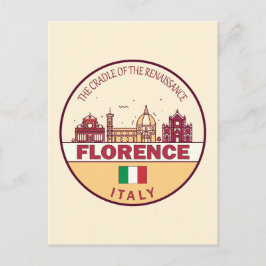 Florence Italië City Skyline Embleem Briefkaart