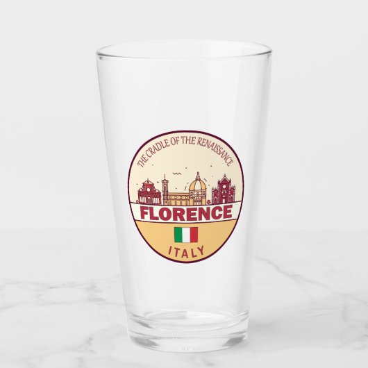 Florence Italië City Skyline Embleem Glas (Voorkant)