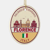 Florence Italië City Skyline Embleem Keramisch Ornament (Rechts)