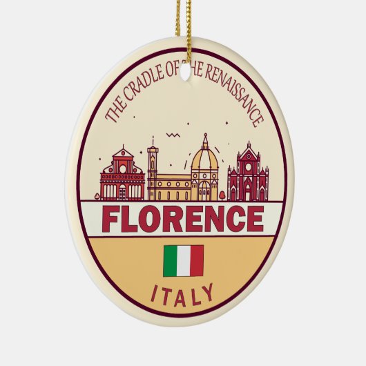 Florence Italië City Skyline Embleem Keramisch Ornament (Rechts)