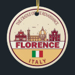 Florence Italië City Skyline Embleem Keramisch Ornament<br><div class="desc">Florence minimalistisch,  kleurrijk kunstontwerp met monumenten en bezienswaardigheden van de stad in Italië.</div>