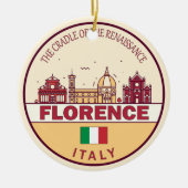Florence Italië City Skyline Embleem Keramisch Ornament (Voorkant)