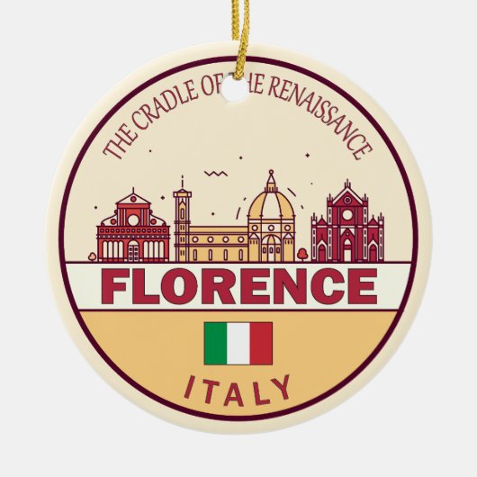 Florence Italië City Skyline Embleem Keramisch Ornament (Voorkant)