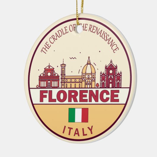 Florence Italië City Skyline Embleem Keramisch Ornament (Links)