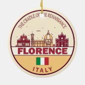 Florence Italië City Skyline Embleem Keramisch Ornament (Achterkant)