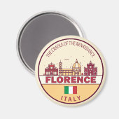 Florence Italië City Skyline Embleem Magneet (Voorkant / Achterkant)