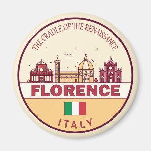 Florence Italië City Skyline Embleem Magneet