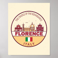Florence Italië City Skyline Embleem
