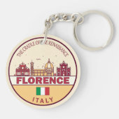 Florence Italië City Skyline Embleem Sleutelhanger (Achterkant)
