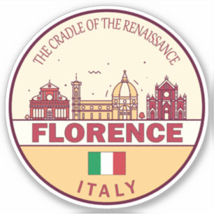 Florence Italië City Skyline Embleem Sticker