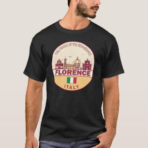 Florence Italië City Skyline Embleem T-shirt