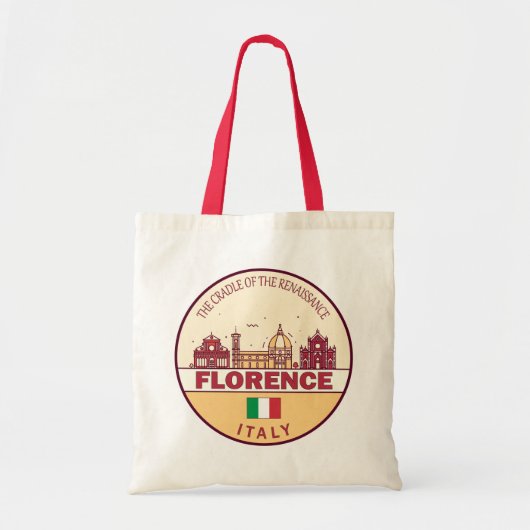Florence Italië City Skyline Embleem Tote Bag (Voorkant)