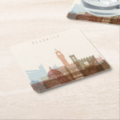 Florence, Italië | City Skyline Kartonnen Onderzetters (Schuin)