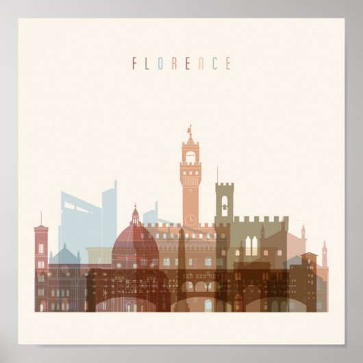 Florence, Italië | City Skyline Poster (Voorkant)