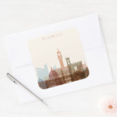 Florence, Italië | City Skyline Vierkante Sticker (Envelop)