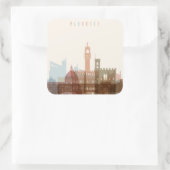 Florence, Italië | City Skyline Vierkante Sticker (Tas)