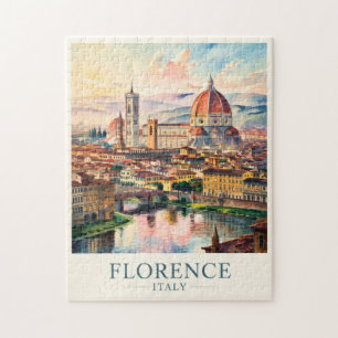 Florence Italië Dom Kathedraal Aquarel Reizen Legpuzzel