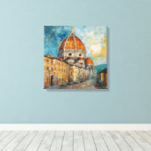 Florence, Italië | Duomo | Stijl van oliehoudende  Canvas Afdruk (Insitu (Houten vloer))