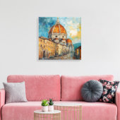 Florence, Italië | Duomo | Stijl van oliehoudende  Canvas Afdruk (Insitu (Woonkamer))