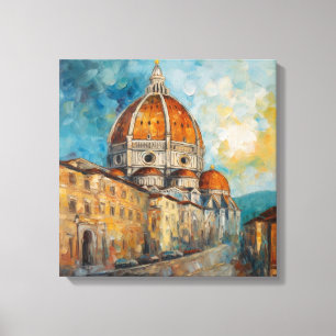 Florence, Italië   Duomo   Stijl van oliehoudende  Canvas Afdruk