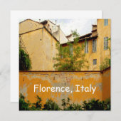 Florence Italië - Gele architectuurplatte kaart (Voorkant / Achterkant)