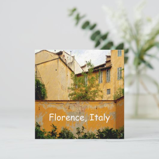 Florence Italië - Gele architectuurplatte kaart (Staand voorkant)