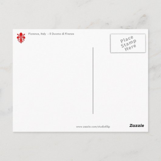 Florence, Italië - Il Duomo di Firenze Briefkaart (Achterkant)