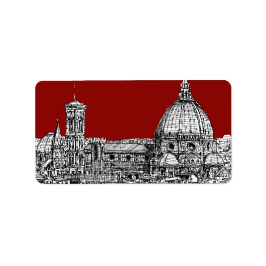 Florence Italië in het rood Etiket (Voorkant)