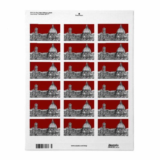 Florence Italië in het rood Etiket (Full Sheet)