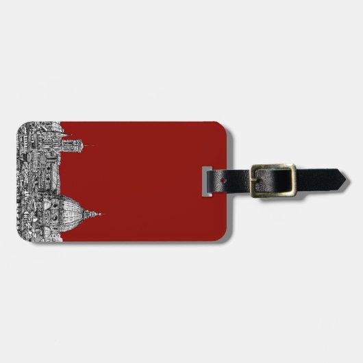 Florence Italië in rood Bagagelabel (Voorkant horizontaal)